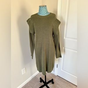 NWT ELOQUII SWEATER DRESS OLIVE GREEN